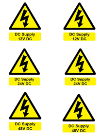 Battery Hazard label ( 6 x DC Supply )