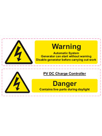 Battery Hazard label  ( 160mm*44mm x2 )