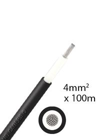 4mm2 single-core DC cable 100m - Black